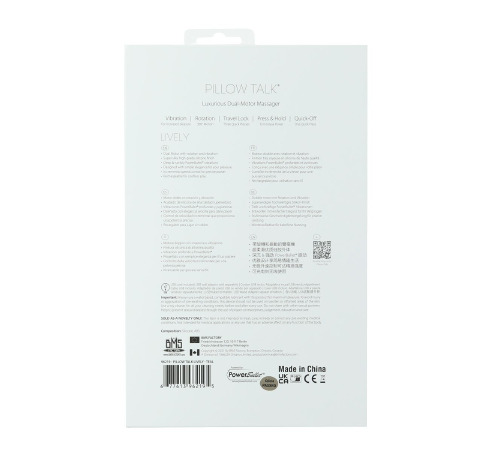 Роскошный кролик с ротацией и вибрацией Pillow Talk Lively, Teal, кристалл Сваровски, тройной отрост