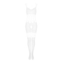 Сетчатый бодистокинг с имитацией топа и шорт Obsessive Bodystocking G330 S/M/L, white, с доступом