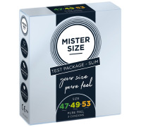 Набор презервативов Mister Size - pure feel - 47–49–53 (3 condoms), 3 размера, толщина 0,05 мм