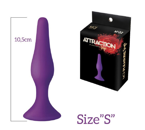 Анальна пробка на присосці MAI Attraction Toys №32 Purple, довжина 10,5 см, діаметр 2,5 см