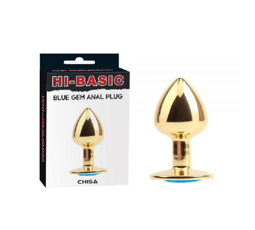 Анальна пробка металева Blue Gem Anal Plug Hi-Basic Chisa