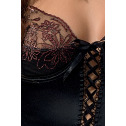 Корсет с пажами BRIDA CORSET black L/XL - Passion Exclusive, трусики, шнуровка