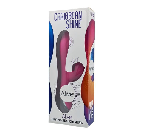 Вибратор-кролик 3в1 Alive Caribbean Shine Magenta с вакуумом и пульсирующей стимуляцией точки G
