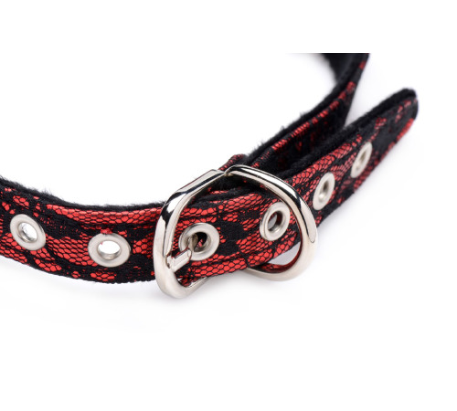 Кляп с розой Master Series: Eye-Catching Ball Gag With Rose, черно-красный