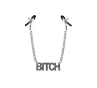 Затискачі для сосків Bitch, Feral Feelings - Nipple clamps Bitch, срібло/чорний
