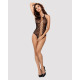 Бодистокинг с эффектом шнуровки Obsessive B113 teddy S/M/L открытая спина, халтер, с доступом