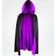 Накидка плащ Ведьмы на Хэллоуин Черно/Фиолетовая