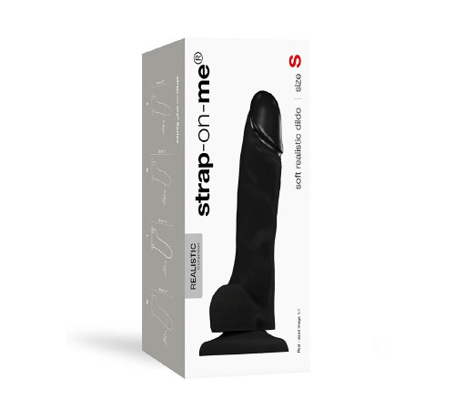 Реалістичний фалоімітатор Strap-On-Me SOFT REALISTIC DILDO Black - Size S