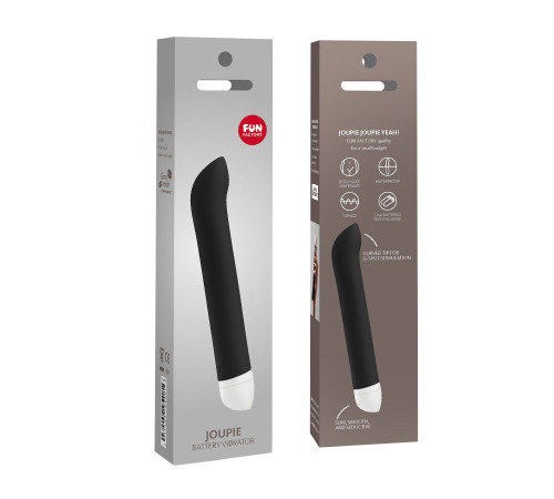 Вибратор для точки G Fun Factory JOUPIE, черный, диаметр 2,5 см, на батарейках
