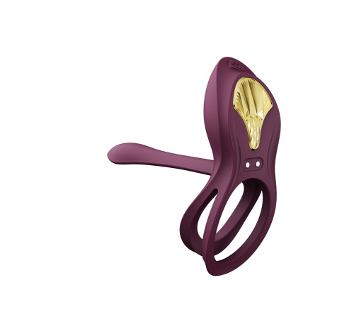 Смарт ерекційне кільце Zalo — BAYEK Velvet Purple, подвійне з ввідною частиною, пульт ДК