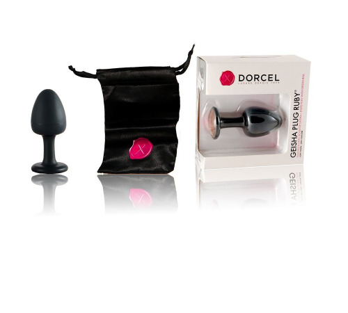 Анальна пробка Dorcel Geisha Plug Ruby L з кулькою всередині, створює вібрації, макс. діаметр 4 см