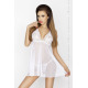 Прозрачная сорочка беби долл JANET CHEMISE white XXL/XXXL - Passion, трусики