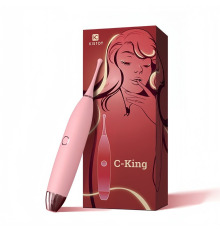 Клиторальный вибратор KISTOY C-King Pink, с двумя доп. насадками, мощная точечная стимуляция