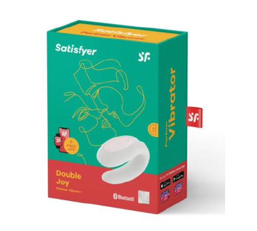 Смарт-вибратор для пар Satisfyer Double Joy White с широким клиторальным стимулятором