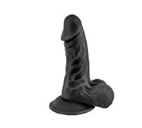 Фаллоимитатор с присоской Real Body - Real Mike Black, TPE, диаметр 3,8см