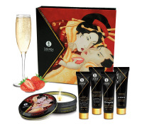 Подарочный набор Shunga GEISHAS SECRETS - Sparkling Strawberry Wine: для шикарной ночи вдвоем
