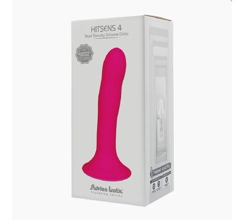 Дилдо с присоской Adrien Lastic Hitsens 4 Pink, отлично для страпона, диаметр 3.7см, длина 17,8см