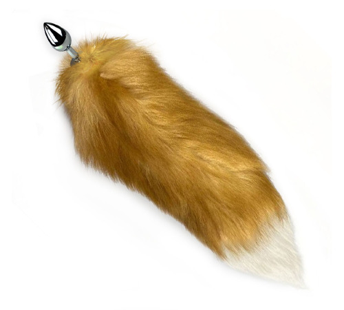 Металева анальна пробка з хвостом з натурального хутра Art of Sex Foxy fox