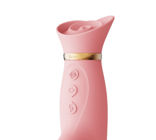 Пульсатор-вібратор із вакуумною стимуляцією клітора Zalo - ROSE Thruster Strawberry Pink