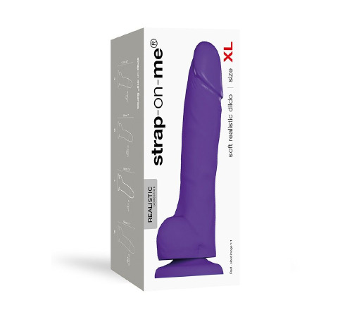Реалістичний фалоімітатор Strap-On-Me SOFT REALISTIC DILDO Violet - Size XL