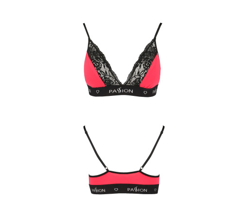Еластичний топ з мереживом Passion PS001 TOP red-black, size XL