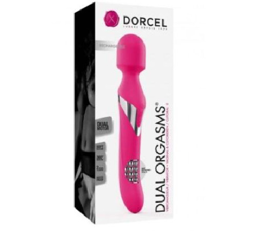 Вибромассажер 2-в-1 Dorcel Dual Orgasms Magent классический массажер и вибратор с жемчужным массажем