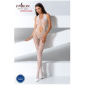 Бодистокинг Passion BS065 white, комбинезон, крупная сетка