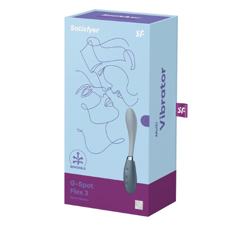 Вибратор Satisfyer G-Spot Flex 3 Grey, гибкий ствол с фиксацией положения