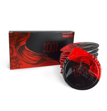 Ультратонкие презервативы OLO, на гиалуроновой основе (10 шт) (черно красные)