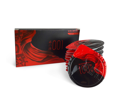 Ультратонкие презервативы OLO, на гиалуроновой основе (10 шт) (черно красные)