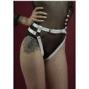 Гартеры Feral Feelings - Belt Briefs, трусики, натуральная кожа, цвет белый