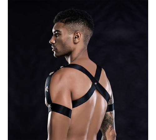 Эротический комплект для мужчин трусы + портупея One Size Black