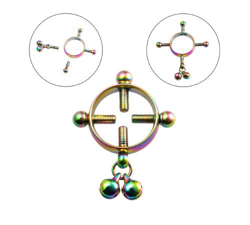 Зажимы винтовые Кольцо с колокольчиками Радужный