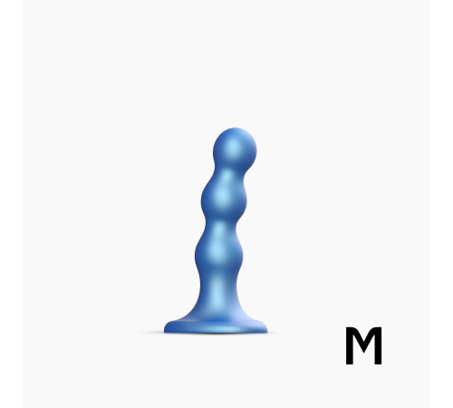 Насадка для страпону Strap-On-Me Dildo Plug Balls Blue Metallic M