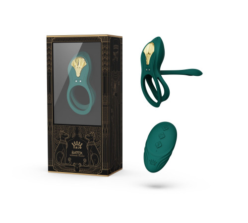 Смарт-ерекційне кільце Zalo BAYEK Turquoise Green, подвійне з ввідною частиною, пульт ДК