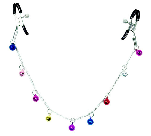 Зажимы для сосков с цепочкой и колокольчиками