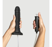 Кончающий фаллоимитатор Strap-On-Me Squirting Cum Dildo Realistic Black, диам. 3,5 см, силикон