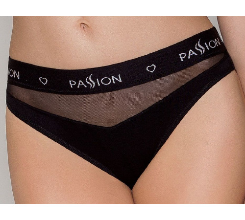Трусики з прозорою вставкою Passion PS006 PANTIES black, size S