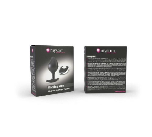 Силиконовая анальная пробка Mystim Rocking Vibe с вибрацией и пультом для электростимулятора, 3,7 см