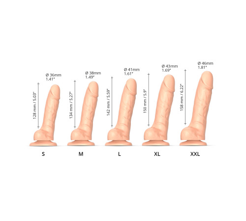 Реалістичний фалоімітатор Strap-On-Me Sliding Skin Realistic Dildo Vanille - M, ефект рухливої шкіри