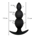 Силіконова анальна пробка оксамитова Три Кульки 37мм, Чорний