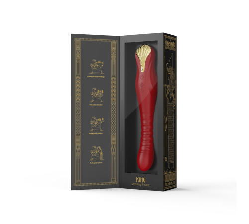Смартвібратор-пульсатор Zalo — King Wine Red, кристал Swarovski