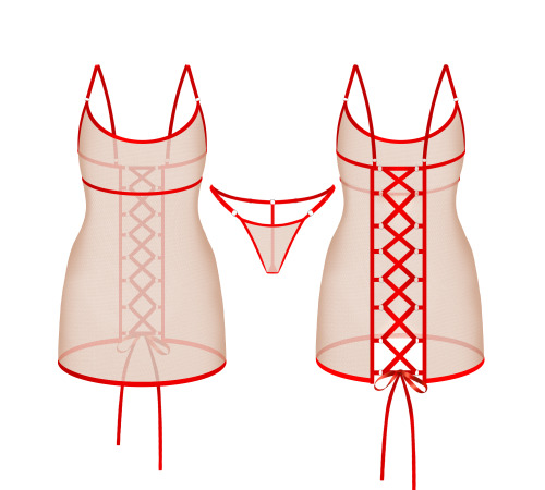 Прозрачное платье на шнуровке Сексальная Шарлота, размер L-2XL