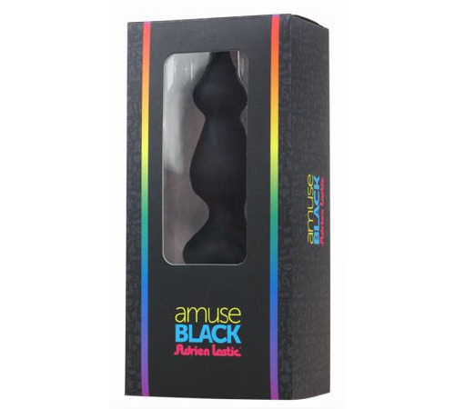 Анальна пробка Adrien Lastic Amuse Mini Black (S) з двома переходами, макс. діаметр 3 см