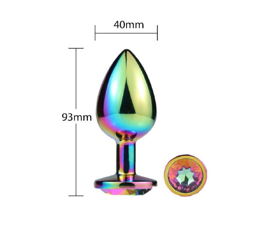 Металева анальна пробка MAI Attraction Toys №74 Rainbow