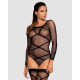 Бодістокінг Obsessive Bodystocking G320 S/M/L, панчохи, боді, декор у вигляді ліній