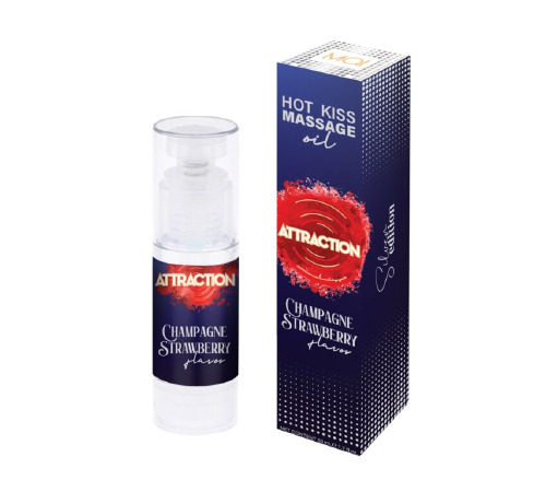 Съедобное массажное масло MAI Attraction Champagne Strawberry Hot Kiss (50 мл)