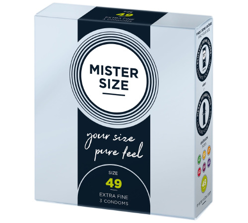 Презервативы Mister Size - pure feel - 49 (3 condoms), толщина 0,05 мм