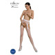 Эротические колготки-бодистокинг Passion ECO S002 white, с доступом, геометрическое плетение