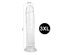 Гелевий реалістичний фалоімітато Denis розмір 3XL, Довжина 29 см, Діаметр 5,6 см, Прозорий